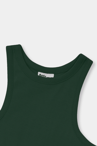 Rib - Knit Tank Top in Bottle Green - AttirTANKTOP