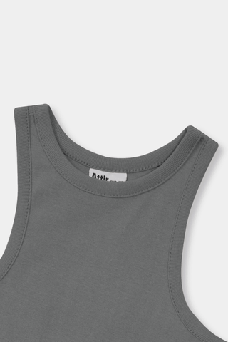 Rib - Knit Tank Top in Heather Grey - AttirTANKTOP