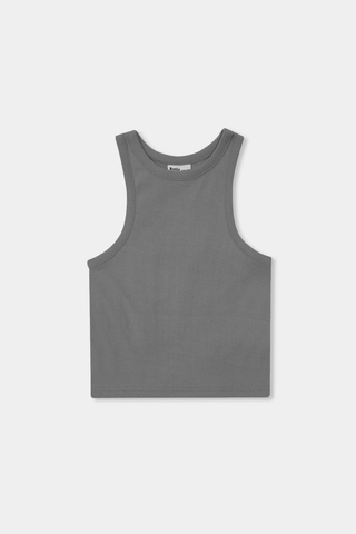 Rib - Knit Tank Top in Heather Grey - AttirTANKTOP
