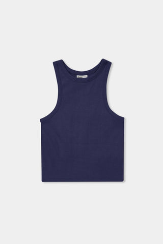 Rib - Knit Tank Top in Navy - AttirTANKTOP