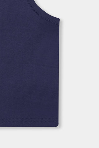 Rib - Knit Tank Top in Navy - AttirTANKTOP