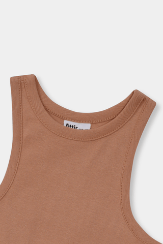 Rib - Knit Tank Top in Nude - AttirTANKTOP