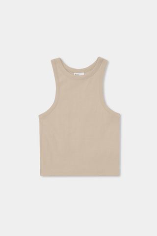 Rib - Knit Tank Top in Sand - AttirTANKTOP