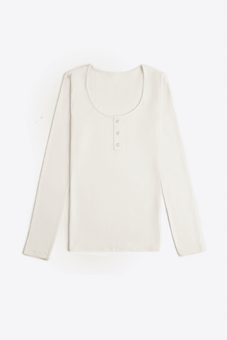 Scoop Neck Top in White - AttirTOP