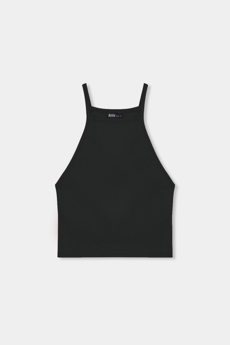 Sleeveless Crop Top in Black