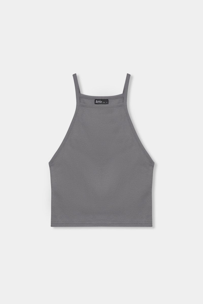 Sleeveless Crop Top in Space Grey