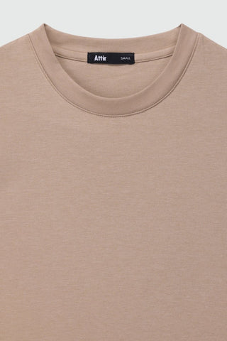 Sleeveless Sleek T-shirt in Beige - AttirTEE