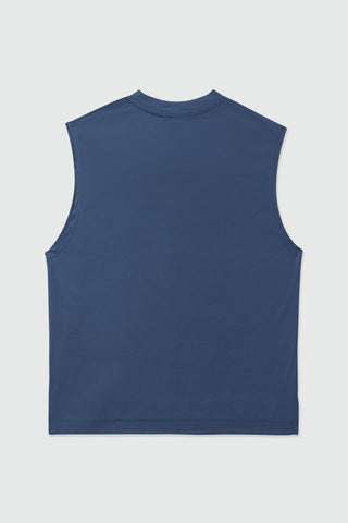 Sleeveless Sleek T-shirt in Steel Blue - AttirTEE