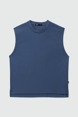 Sleeveless Sleek T-shirt in Steel Blue - AttirTEE