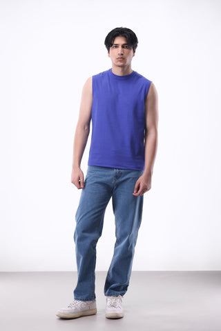 Sleeveless Tee in Iris Blue - AttirTEE