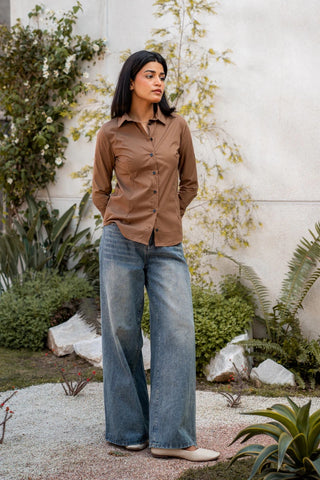 Smart - fit Button Down in Mocha - AttirSHIRT
