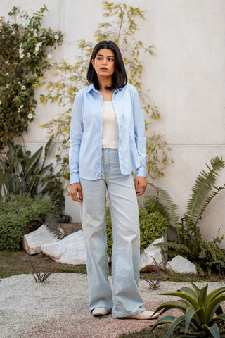 Smart - fit Button Down in Sky Blue - AttirSHIRT