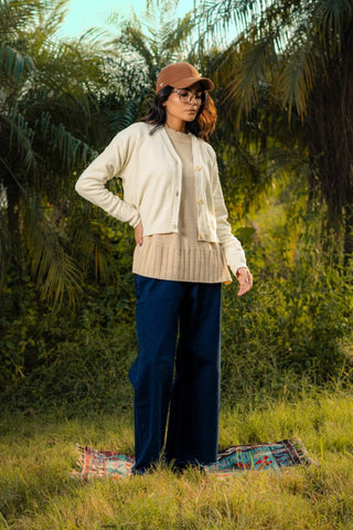 Soft Knitted Cardigan in Cream - AttirCARDIGAN