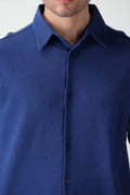 Soft Touch Interlock Shirt in Blue KNITSHIRT ATTIR-MEN