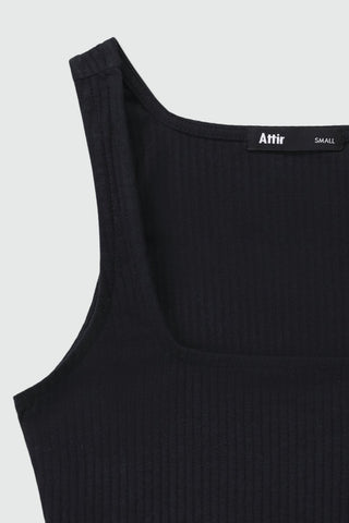 Square Neck Tank Top in Black - AttirTANKTOP