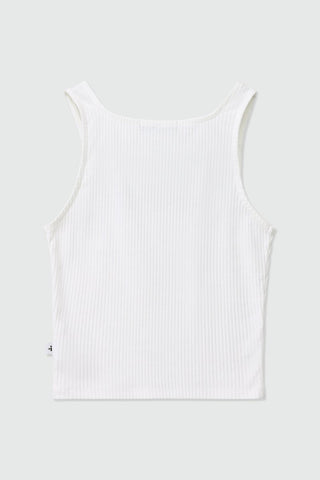 Square Neck Tank Top in Ivory - AttirTEXTURED - TANKTOP