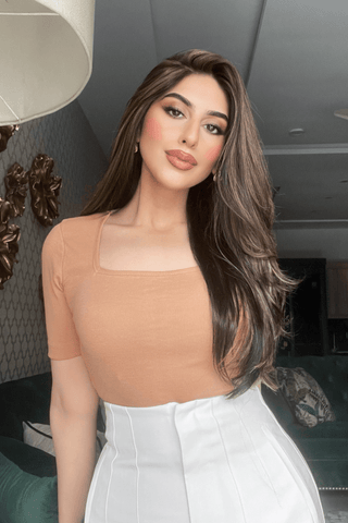 Square Neck Top in Nude - AttirTOP