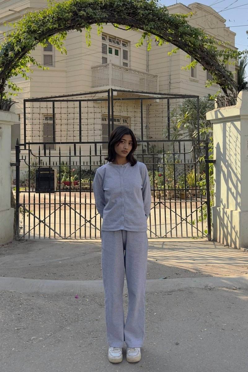 Stretchy Co-ord Set in Grey Marl SET ATTIR-WOMEN