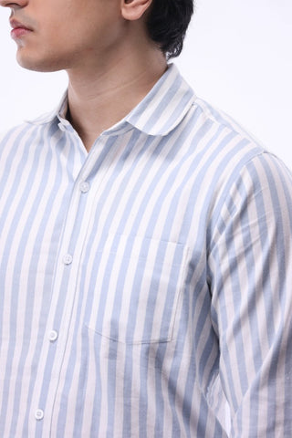 Stripe Button Down Shirt in Blue - AttirSHIRT
