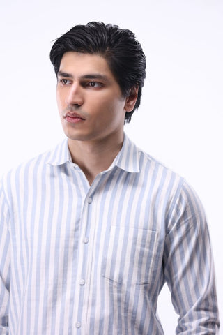 Stripe Button Down Shirt in Blue - AttirSHIRT