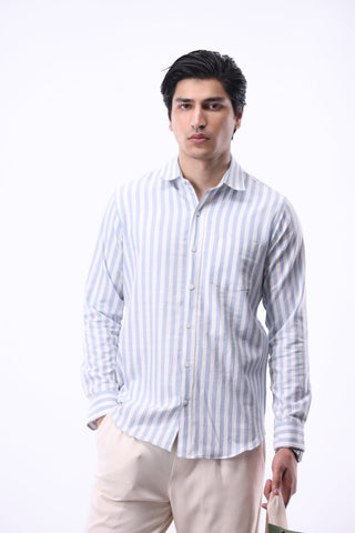Stripe Button Down Shirt in Blue - AttirSHIRT