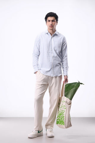 Stripe Button Down Shirt in Blue - AttirSHIRT