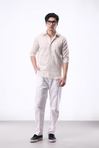 Stripe Button Down Shirt in Cream - AttirSHIRT