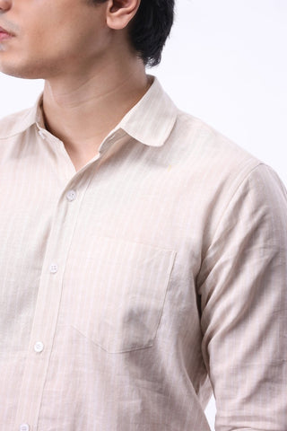 Stripe Button Down Shirt in Cream - AttirSHIRT