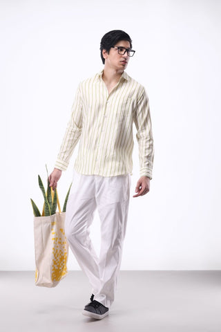 Stripe Button Down Shirt in Green - AttirSHIRT