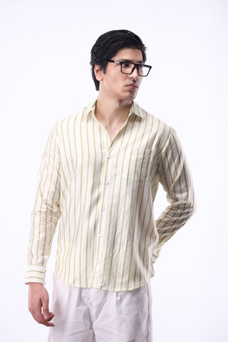Stripe Button Down Shirt in Green - AttirSHIRT