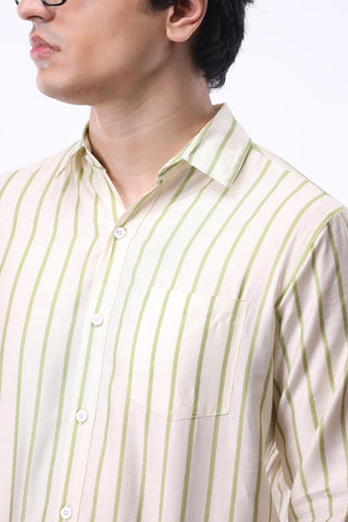 Stripe Button Down Shirt in Green - AttirSHIRT