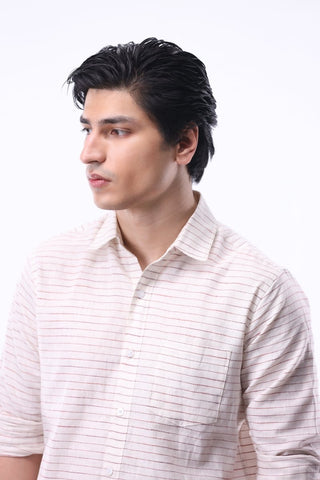 Stripe Button Down Shirt in Red - AttirSHIRT