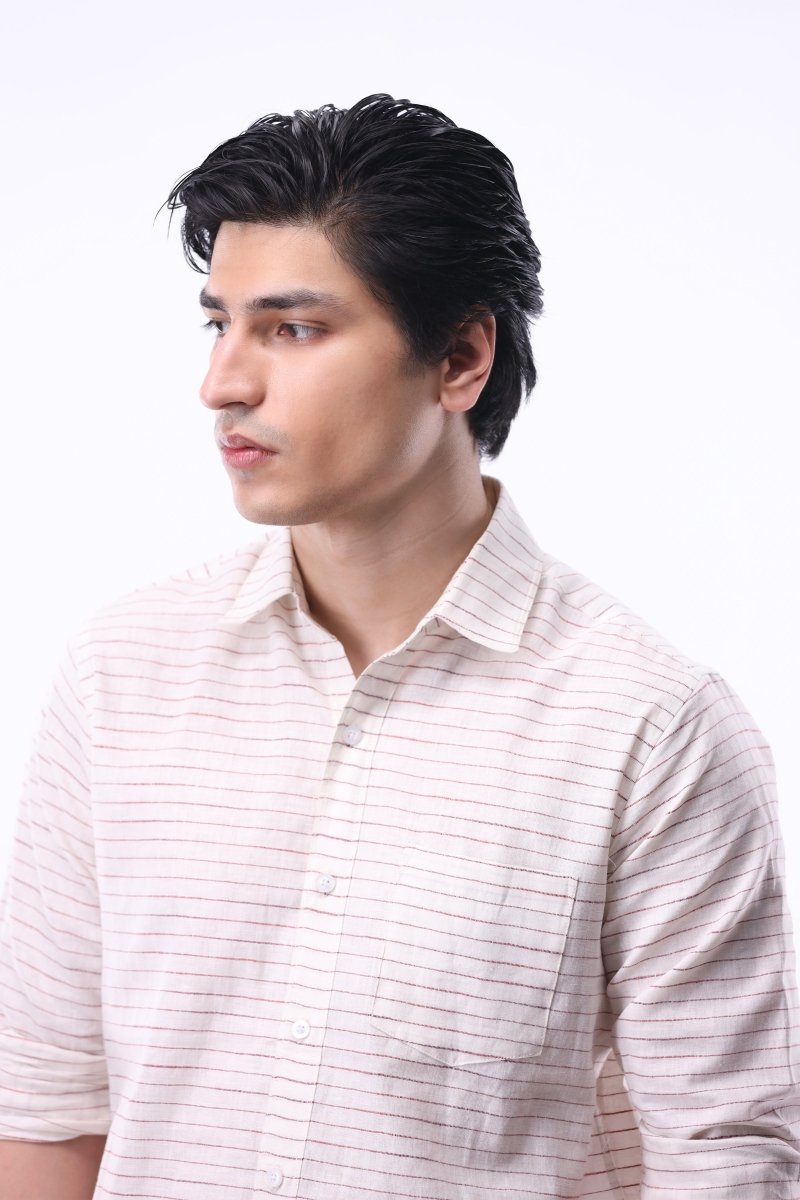 Stripe Button Down Shirt in Red