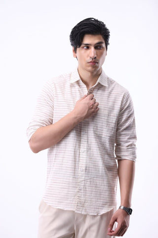Stripe Button Down Shirt in Red - AttirSHIRT
