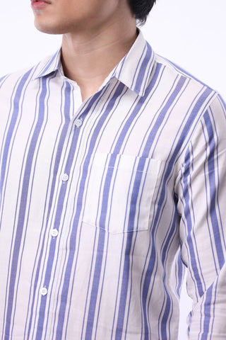 Stripe Button Down Shirt in Violet - AttirSHIRT
