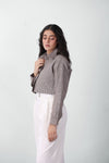 Striped Crop Shirt in Chocolate SHIRT ATTIR-WOMEN