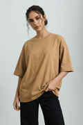 Structured Oversized T-shirt in Camel TEE ATTIR-UNISEX