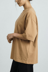 Structured Oversized T-shirt in Camel TEE ATTIR-UNISEX