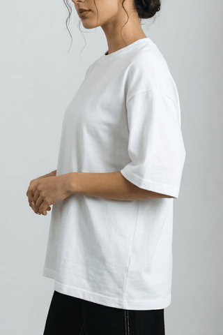 Structured Oversized T-shirt in Salt - AttirTEE