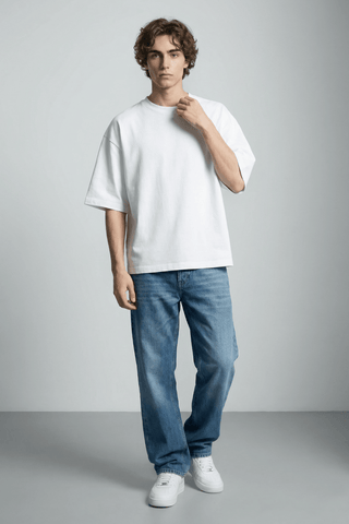 Structured Oversized T-shirt in Salt - AttirTEE