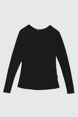 Sweetheart Neck Top in Black - AttirTOP