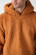 Teddy Fur Oversized Hood in Brown HOODIE ATTIR-UNISEX