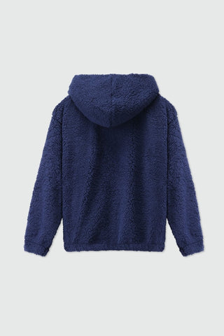 Teddy Fur Oversized Hood in Navy - AttirHOODIE