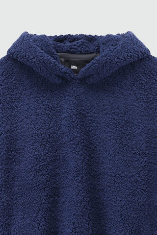 Teddy Fur Oversized Hood in Navy - AttirHOODIE