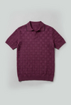 Tubular-Knit Polo Shirt in Plum POLO ATTIR-MEN