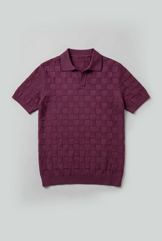 Tubular - Knit Polo Shirt in Plum - AttirPOLO