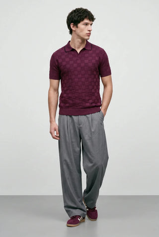 Tubular - Knit Polo Shirt in Plum - AttirPOLO