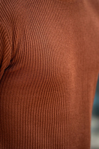 Tuck - Knit Crew Neck in Rust Orange - AttirTEE