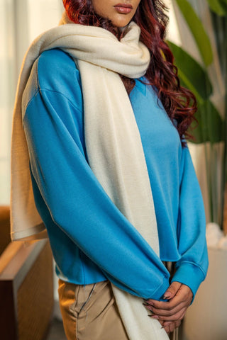 V - neck Sweatshirt in Sky Blue - AttirSWEATSHIRT