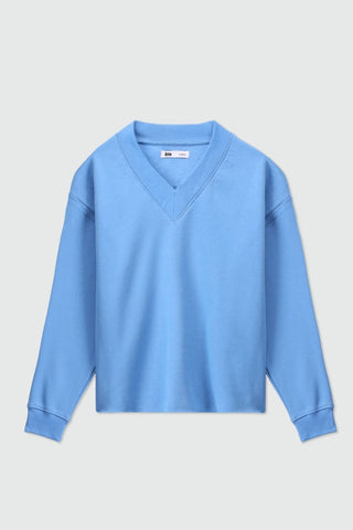 V - neck Sweatshirt in Sky Blue - AttirSWEATSHIRT